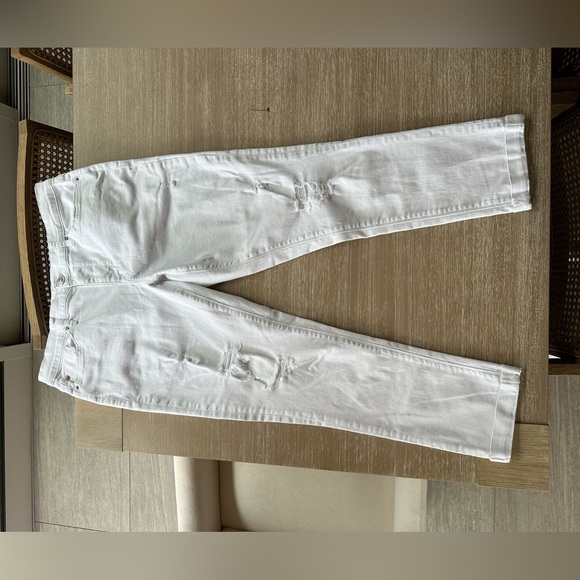 Hudson Natalie Mid-Rise Slim Boyfriend White Jeans, Size 30 - Picture 3 of 9